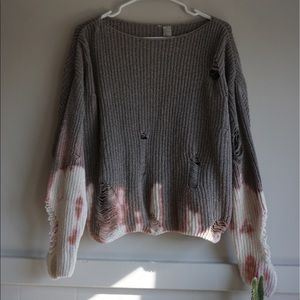 Custom Distressed Acid Washed Sweater